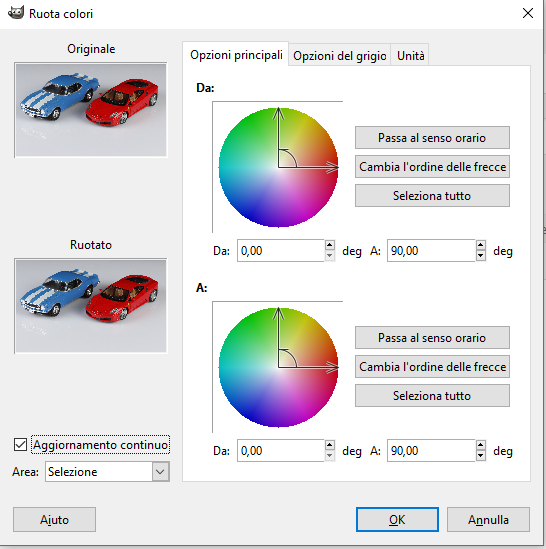 ruota colori GIMP